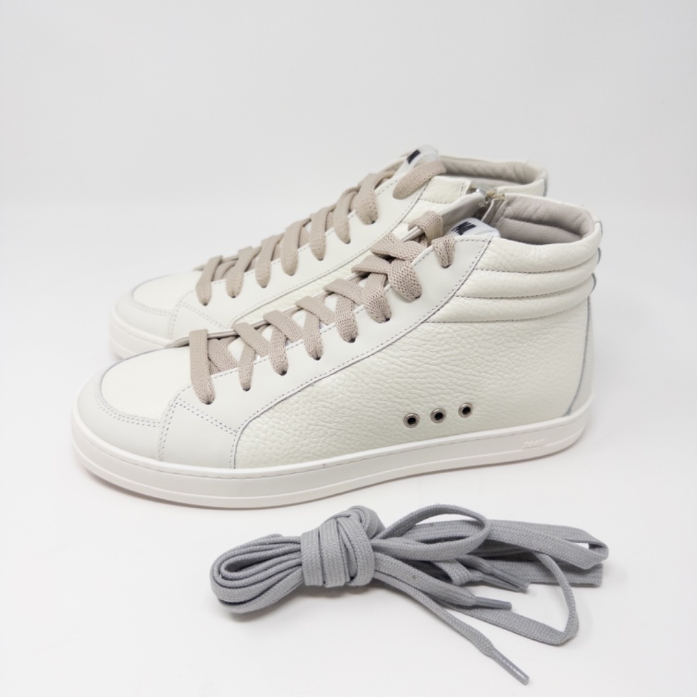 p448 Skate White High Tops Pink Laces Iridescent Detail on Tongue size 39 - Picture 6 of 7